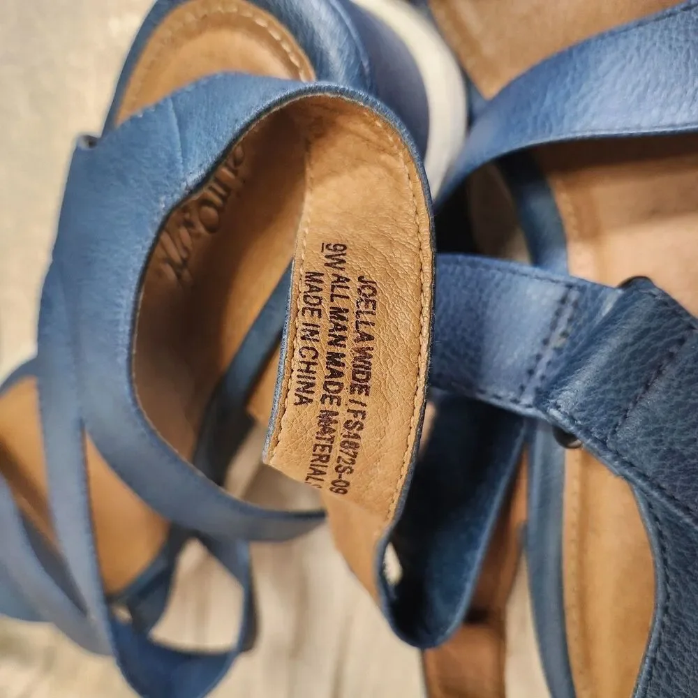 Eurosoft Joella Comfort Sandals Adjustable Straps Blue Size 9 Walking Cushioned